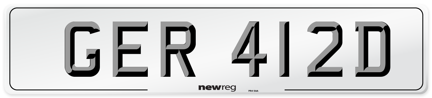 GER 412D Number Plate from New Reg